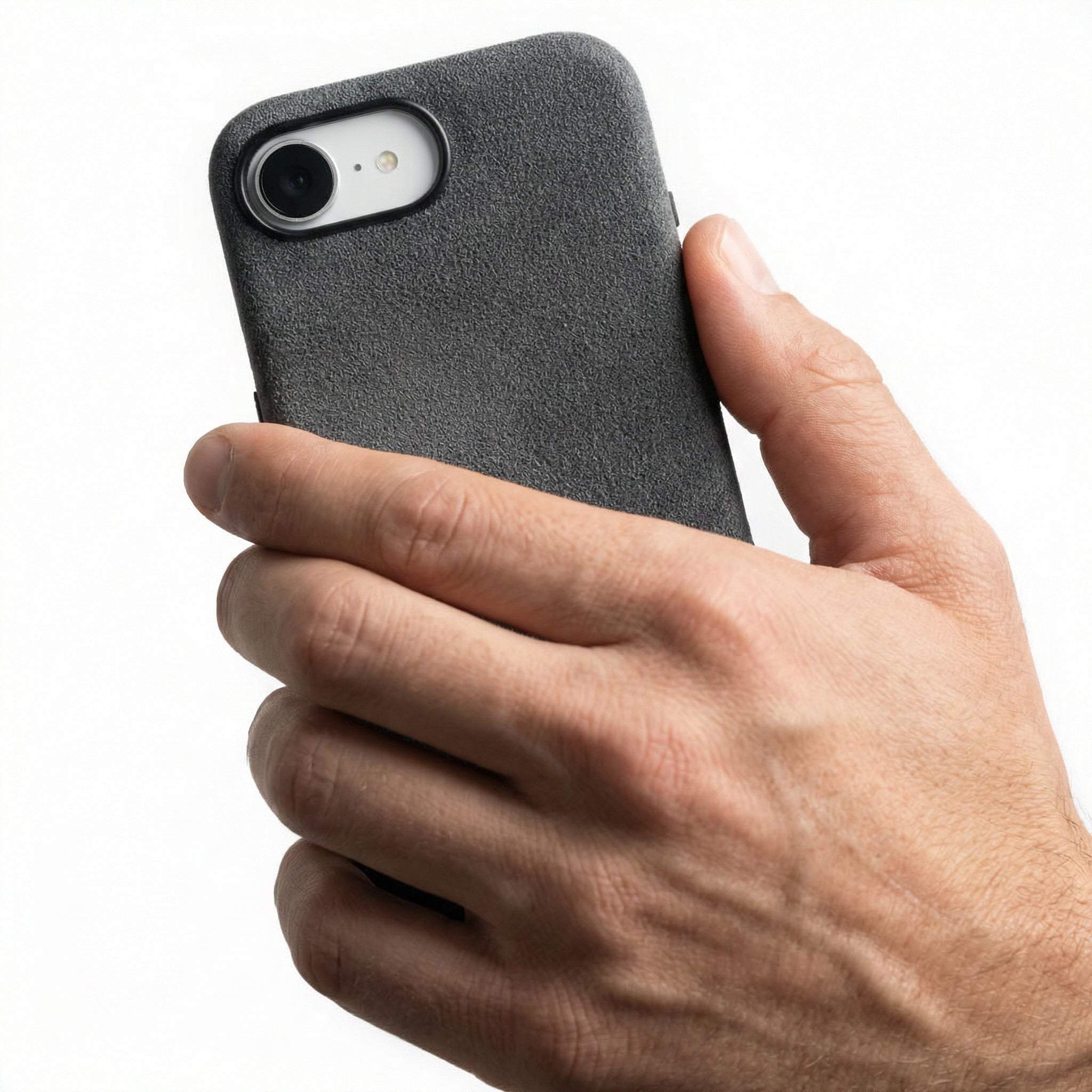 iPhone 16e Alcantara Case - Light Grey