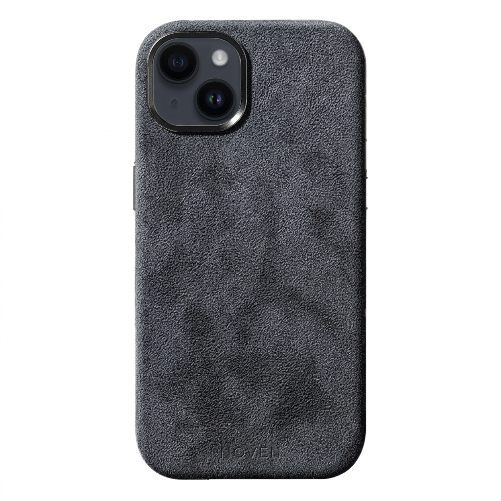 iPhone 15 Plus Alcantara Case - Dark Grey