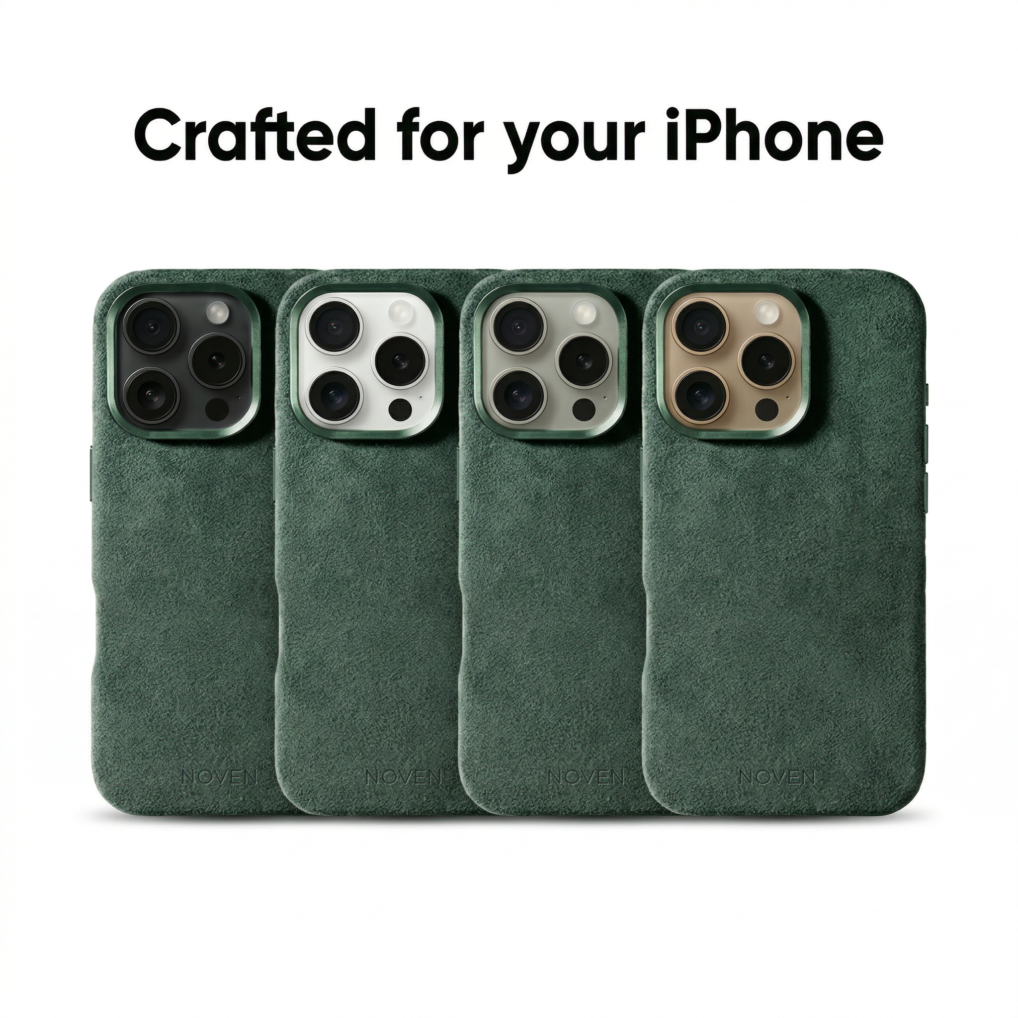 iPhone 15 Pro Alcantara Case - Green