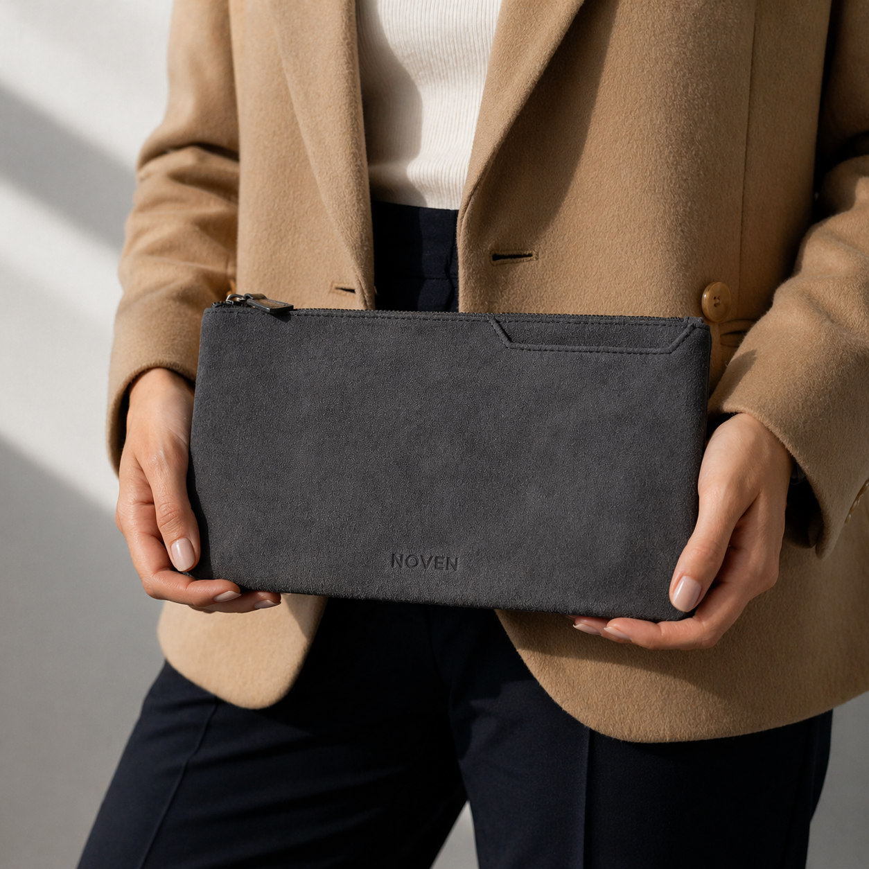 Alcantara Pouch - Dark Grey