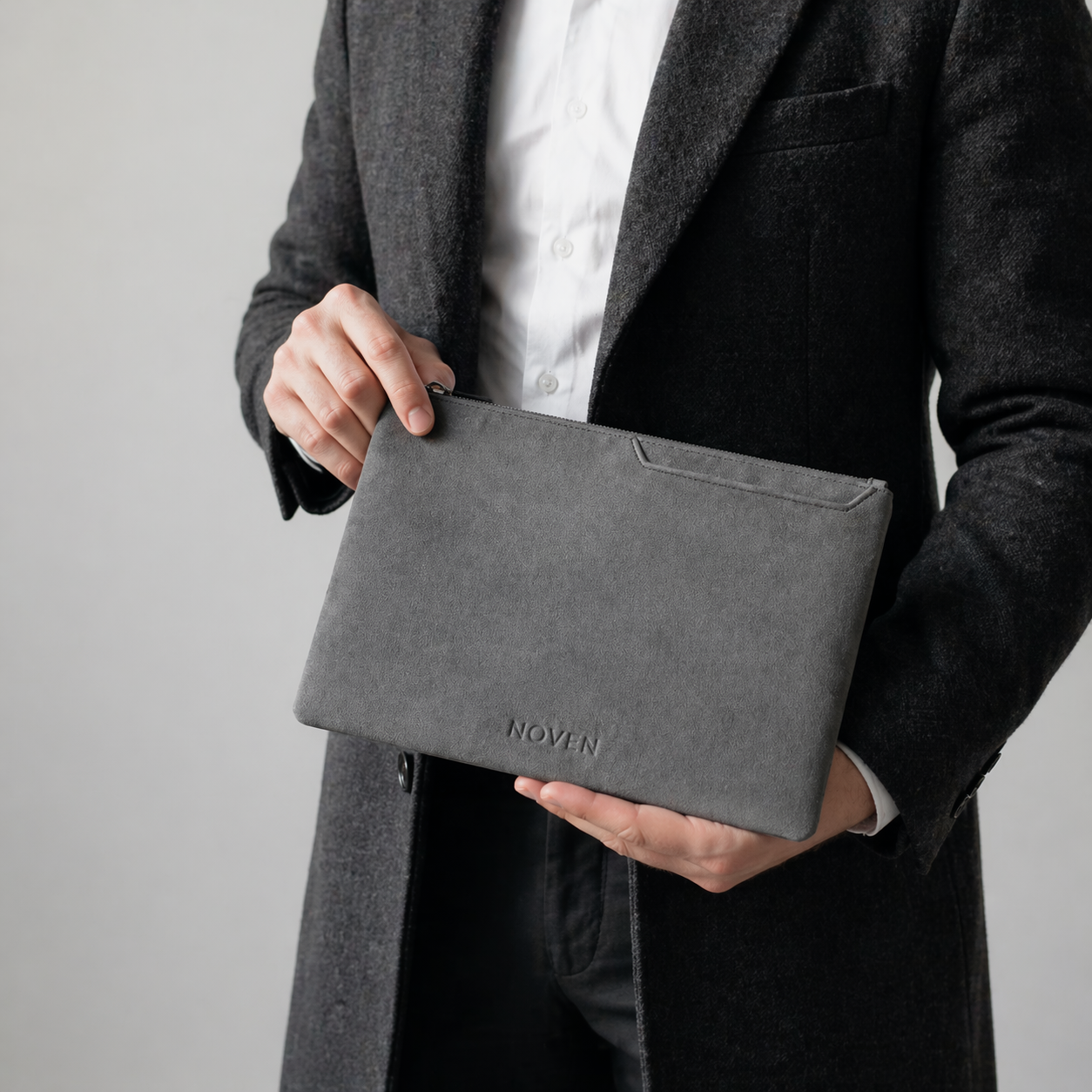 Alcantara Pouch - Light Grey