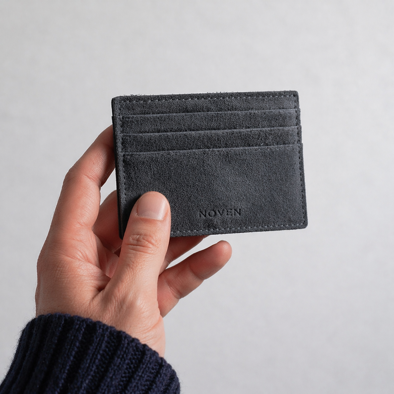 Alcantara Card Wallet - Dark Grey