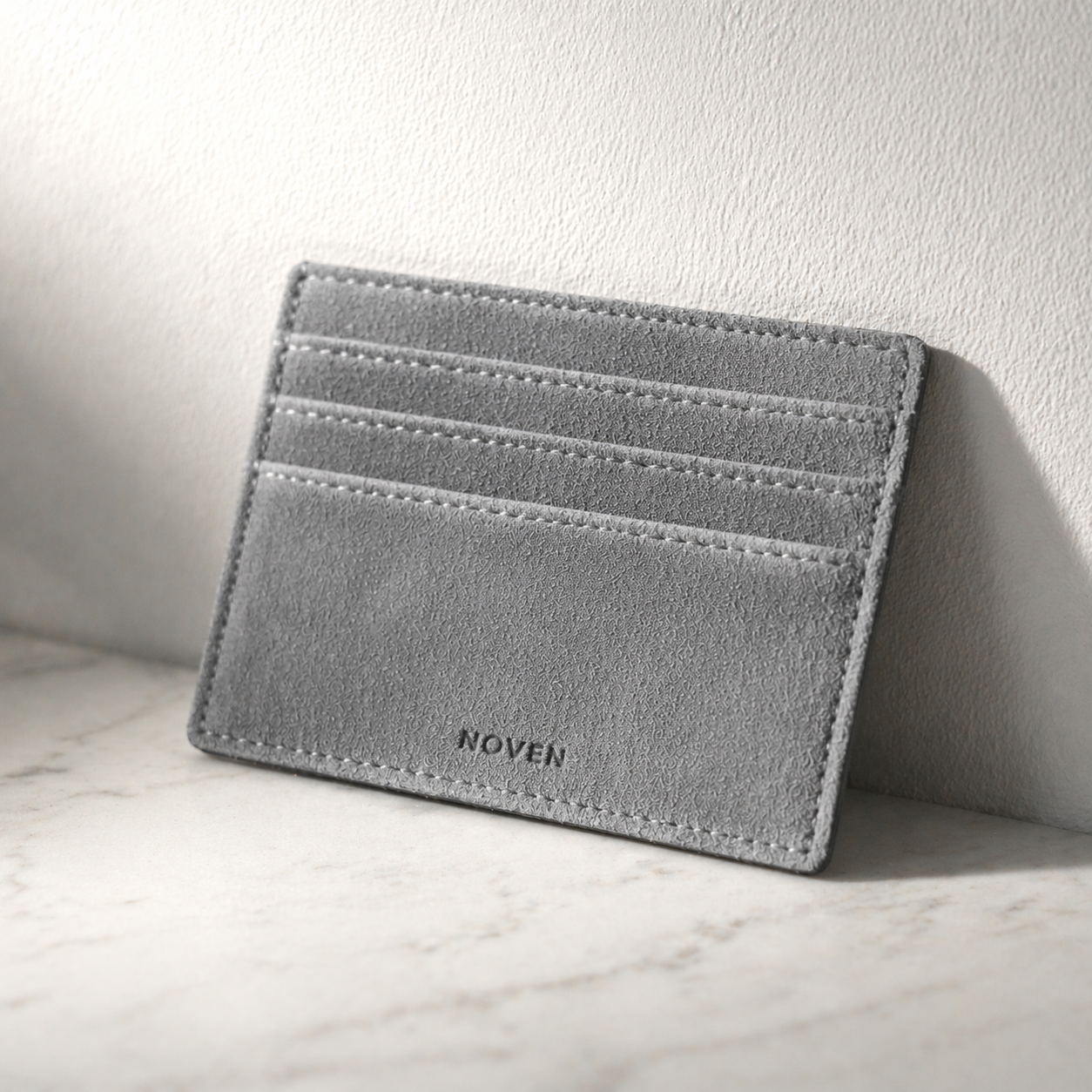 Alcantara Card Wallet - Light Grey